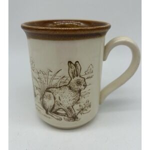 Biltons Rabbits Embossed Ceramic Mugs Made in England Vintage Farmhouse Etched